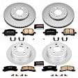 4-Wheel Set Power Stop&reg; CRK2713 Front and Rear Genuine Geomet&reg; Coated Rotor and Low-Dust Ceramic Brake Pad Kit