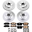4-Wheel Set Power Stop&reg; CRK2717 Front and Rear Genuine Geomet&reg; Coated Rotor and Low-Dust Ceramic Brake Pad Kit