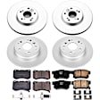4-Wheel Set Power Stop&reg; CRK2718 Front and Rear Genuine Geomet&reg; Coated Rotor and Low-Dust Ceramic Brake Pad Kit