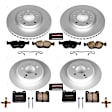 1994 Volvo 850 - Front and Rear Brake Disc and Pad Kit, Plain Surface, 5 Lugs, 280 mm, Carbon Fiber Ceramic, Z23 Evolution Sport Geomet Coated