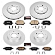 4-Wheel Set Power Stop&reg; CRK2731 Front and Rear Genuine Geomet&reg; Coated Rotor and Low-Dust Ceramic Brake Pad Kit