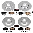 4-Wheel Set Power Stop&reg; CRK2741 Front and Rear Genuine Geomet&reg; Coated Rotor and Low-Dust Ceramic Brake Pad Kit