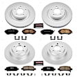 4-Wheel Set Power Stop&reg; CRK2750 Front and Rear Genuine Geomet&reg; Coated Rotor and Low-Dust Ceramic Brake Pad Kit