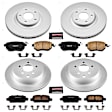 4-Wheel Set Power Stop&reg; CRK2767 Front and Rear Genuine Geomet&reg; Coated Rotor and Low-Dust Ceramic Brake Pad Kit