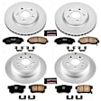 2012 Acura RDX - Front and Rear Brake Disc and Pad Kit, Geomet Coated, Plain Surface, 5 Lugs, 296 mm, Ceramic, AWD, 2.3L 4Cyl, Z17 Evolution Geomet Coated