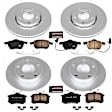 4-Wheel Set Power Stop&reg; CRK2800 Front and Rear Genuine Geomet&reg; Coated Rotor and Low-Dust Ceramic Brake Pad Kit