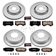 4-Wheel Set Power Stop&reg; CRK2813 Front and Rear Genuine Geomet&reg; Coated Rotor and Low-Dust Ceramic Brake Pad Kit
