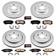 4-Wheel Set Power Stop&reg; CRK2816 Front and Rear Genuine Geomet&reg; Coated Rotor and Low-Dust Ceramic Brake Pad Kit