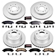 4-Wheel Set Power Stop&reg; CRK2826 Front and Rear Genuine Geomet&reg; Coated Rotor and Low-Dust Ceramic Brake Pad Kit