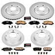 4-Wheel Set Power Stop&reg; CRK2840 Front and Rear Genuine Geomet&reg; Coated Rotor and Low-Dust Ceramic Brake Pad Kit