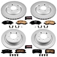 4-Wheel Set Power Stop&reg; CRK2848 Front and Rear Genuine Geomet&reg; Coated Rotor and Low-Dust Ceramic Brake Pad Kit