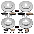2020 Dodge Challenger - Front and Rear Brake Disc and Pad Kit, Geomet Coated, Plain Surface, 5 Lugs, 320 mm, Ceramic, AWD, 3.6L 6Cyl, Z17 Evolution Geomet Coated