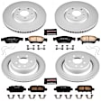 4-Wheel Set Power Stop&reg; CRK2862 Front and Rear Genuine Geomet&reg; Coated Rotor and Low-Dust Ceramic Brake Pad Kit