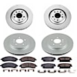 4-Wheel Set Power Stop&reg; CRK2875 Front and Rear Genuine Geomet&reg; Coated Rotor and Low-Dust Ceramic Brake Pad Kit