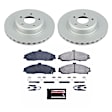 CRK2912 Front Brake Disc and Pad Kit, Geomet Coated, Plain Surface, 5 Lugs, 320 mm, Ceramic, Z17 Evolution Geomet Coated
