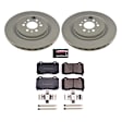 2009 Cadillac STS - Rear Brake Disc and Pad Kit, Geomet Coated, Plain Surface, 6 Lugs, 365 mm, Ceramic, 6-lug hub, 4.6L 8Cyl, Z17 Evolution Geomet Coated