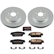 CRK2958 Rear Brake Disc and Pad Kit, Geomet Coated, Plain Surface, 5 Lugs, 320 mm, Ceramic, Z17 Evolution Geomet Coated