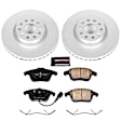 CRK2963 Front Brake Disc and Pad Kit, Geomet Coated, Plain Surface, 5 Lugs, 312 mm, Carbon Fiber Ceramic, Z23 Evolution Sport Geomet Coated