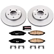 CRK3009 Front Brake Disc and Pad Kit, Geomet Coated, Plain Surface, 5 Lugs, 318 mm, Ceramic, Z17 Evolution Geomet Coated