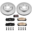CRK3053 Front Brake Disc and Pad Kit, Plain Surface 5 Lugs 296 mm Ceramic Z17 Evolution Geomet Coated