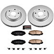 CRK3054 Front Brake Disc and Pad Kit, Geomet Coated, Plain Surface, 5 Lugs, 296 mm, Ceramic, Z17 Evolution Geomet Coated