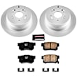 2012 Acura RDX - Rear Brake Disc and Pad Kit, Geomet Coated, Plain Surface, 5 Lugs, 304.4 mm, Ceramic, AWD, 2.3L 4Cyl, Z17 Evolution Geomet Coated