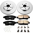CRK3163 Front Brake Disc and Pad Kit, Plain Surface, 5 Lugs, 301 mm, Ceramic, Z17 Evolution Geomet Coated