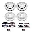 4-Wheel Set Power Stop&reg; CRK3166 Front and Rear Genuine Geomet&reg; Coated Rotor and Low-Dust Ceramic Brake Pad Kit