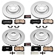 4-Wheel Set Power Stop&reg; CRK4023 Front and Rear Genuine Geomet&reg; Coated Rotor and Low-Dust Ceramic Brake Pad Kit