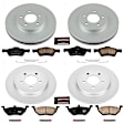 4-Wheel Set Power Stop&reg; CRK4024 Front and Rear Genuine Geomet&reg; Coated Rotor and Low-Dust Ceramic Brake Pad Kit