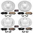 4-Wheel Set Power Stop&reg; CRK4044 Front and Rear Genuine Geomet&reg; Coated Rotor and Low-Dust Ceramic Brake Pad Kit