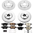 4-Wheel Set Power Stop&reg; CRK4056 Front and Rear Genuine Geomet&reg; Coated Rotor and Low-Dust Ceramic Brake Pad Kit