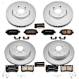 4-Wheel Set Power Stop&reg; CRK4072 Front and Rear Genuine Geomet&reg; Coated Rotor and Low-Dust Ceramic Brake Pad Kit