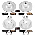 4-Wheel Set Power Stop&reg; CRK4079 Front and Rear Genuine Geomet&reg; Coated Rotor and Low-Dust Ceramic Brake Pad Kit