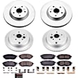 4-Wheel Set Power Stop&reg; CRK4088 Front and Rear Genuine Geomet&reg; Coated Rotor and Low-Dust Ceramic Brake Pad Kit