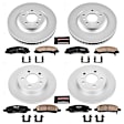 4-Wheel Set Power Stop&reg; CRK4097 Front and Rear Genuine Geomet&reg; Coated Rotor and Low-Dust Ceramic Brake Pad Kit