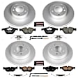 4-Wheel Set Power Stop&reg; CRK4104 Front and Rear Genuine Geomet&reg; Coated Rotor and Low-Dust Ceramic Brake Pad Kit