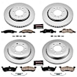 4-Wheel Set Power Stop&reg; CRK4109 Front and Rear Genuine Geomet&reg; Coated Rotor and Low-Dust Ceramic Brake Pad Kit