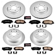 2007 Hyundai Santa Fe - Front and Rear Brake Disc and Pad Kit, Plain Surface, 5 Lugs, 298 mm, Ceramic, 3.3L 6Cyl, Z17 Evolution Geomet Coated
