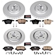 2018 Volvo V60 - Front and Rear Brake Disc and Pad Kit, Plain Surface, 5 Lugs, 302 mm, Carbon Fiber Ceramic, with 336mm front rotors and vented rear rotors, Z23 Evolution Sport Geomet Coated