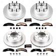 4-Wheel Set Power Stop&reg; CRK4131 Front and Rear Genuine Geomet&reg; Coated Rotor and Low-Dust Ceramic Brake Pad Kit