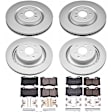 4-Wheel Set Power Stop&reg; CRK4138 Front and Rear Genuine Geomet&reg; Coated Rotor and Low-Dust Ceramic Brake Pad Kit
