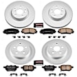 2015 Toyota Corolla - Front and Rear Brake Disc and Pad Kit, Geomet Coated, Plain Surface, 5 Lugs, 259 mm, Ceramic, With Rear Disc, 1.8L 4Cyl, Z17 Evolution Geomet Coated