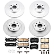 4-Wheel Set Power Stop&reg; CRK4238 Front and Rear Genuine Geomet&reg; Coated Rotor and Low-Dust Ceramic Brake Pad Kit