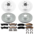 4-Wheel Set Power Stop&reg; CRK4357 Front and Rear Genuine Geomet&reg; Coated Rotor and Low-Dust Ceramic Brake Pad Kit