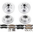 4-Wheel Set Power Stop&reg; CRK4434 Front and Rear Genuine Geomet&reg; Coated Rotor and Low-Dust Ceramic Brake Pad Kit