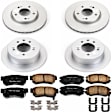 4-Wheel Set Power Stop&reg; CRK4442 Front and Rear Genuine Geomet&reg; Coated Rotor and Low-Dust Ceramic Brake Pad Kit