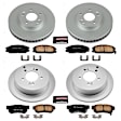 4-Wheel Set Power Stop&reg; CRK4446 Front and Rear Genuine Geomet&reg; Coated Rotor and Low-Dust Ceramic Brake Pad Kit