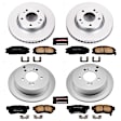 4-Wheel Set Power Stop&reg; CRK4447 Front and Rear Genuine Geomet&reg; Coated Rotor and Low-Dust Ceramic Brake Pad Kit