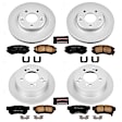 4-Wheel Set Power Stop&reg; CRK4449 Front and Rear Genuine Geomet&reg; Coated Rotor and Low-Dust Ceramic Brake Pad Kit